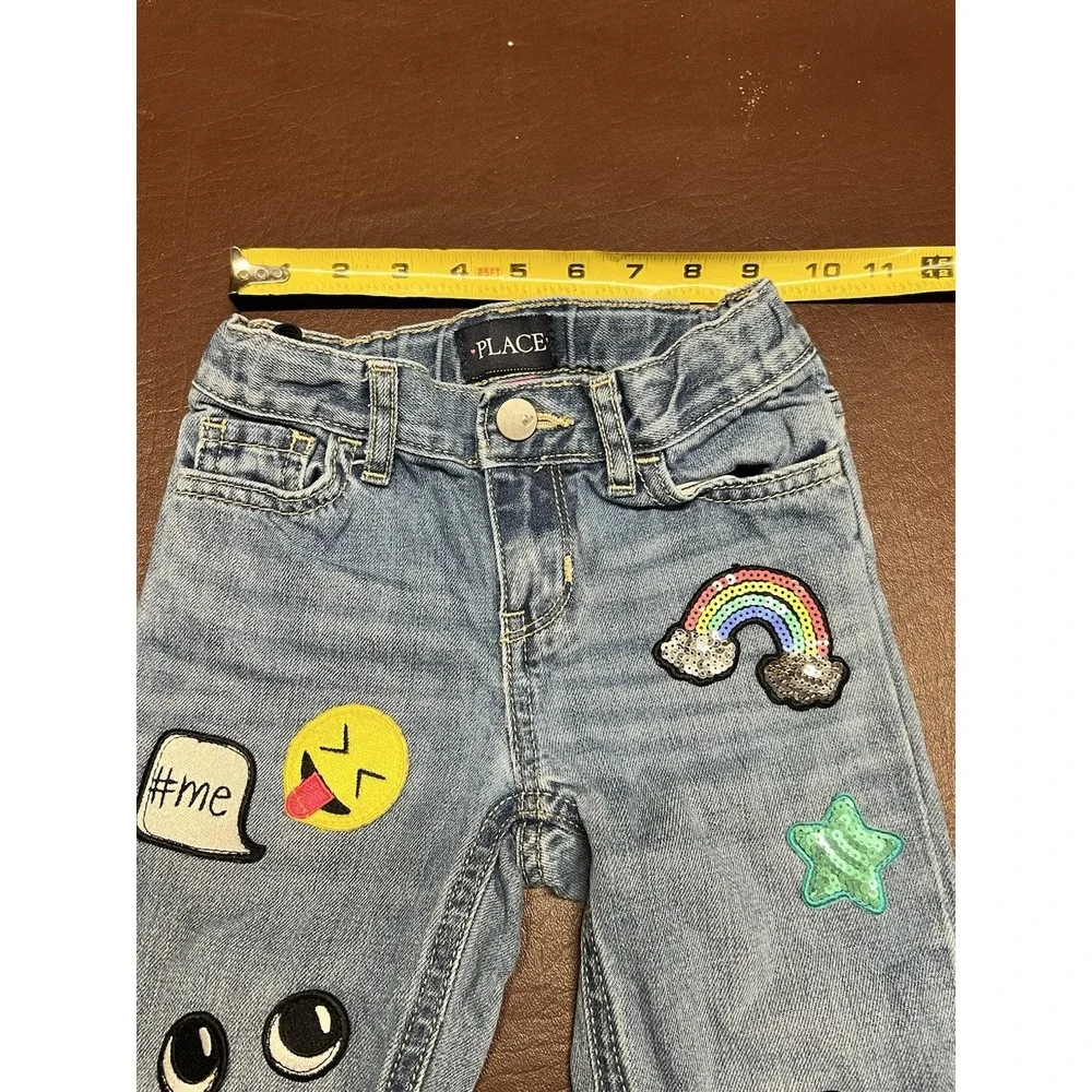 The Children's Place Girls Patch Blue Denim Jeans Size‎ 4